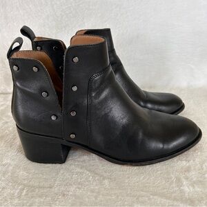 Franco Sarto Women's Ankle Boots Size 7.5M Black Leather Studded L-Richland